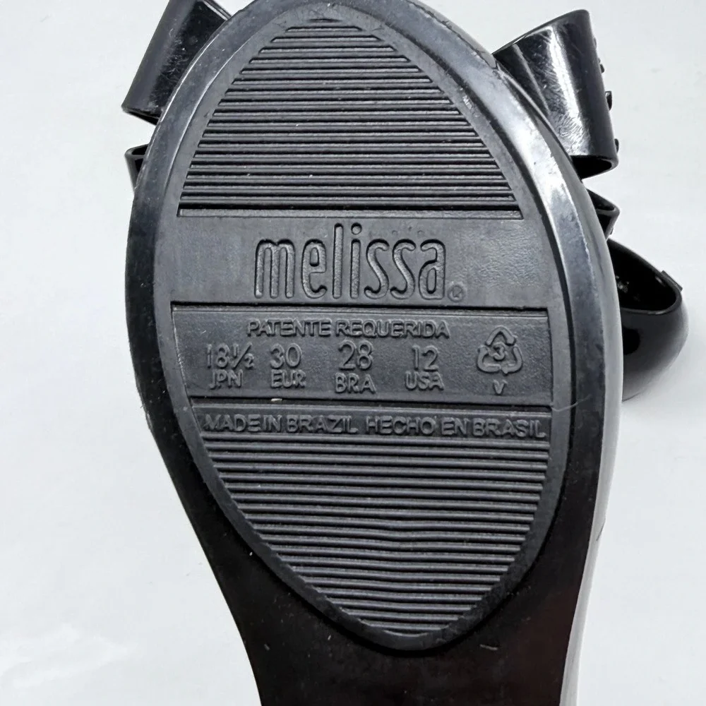 Mel by Melissa Kids Black Jelly Ballet Flats Bow Leopard Print Size 12 USA
